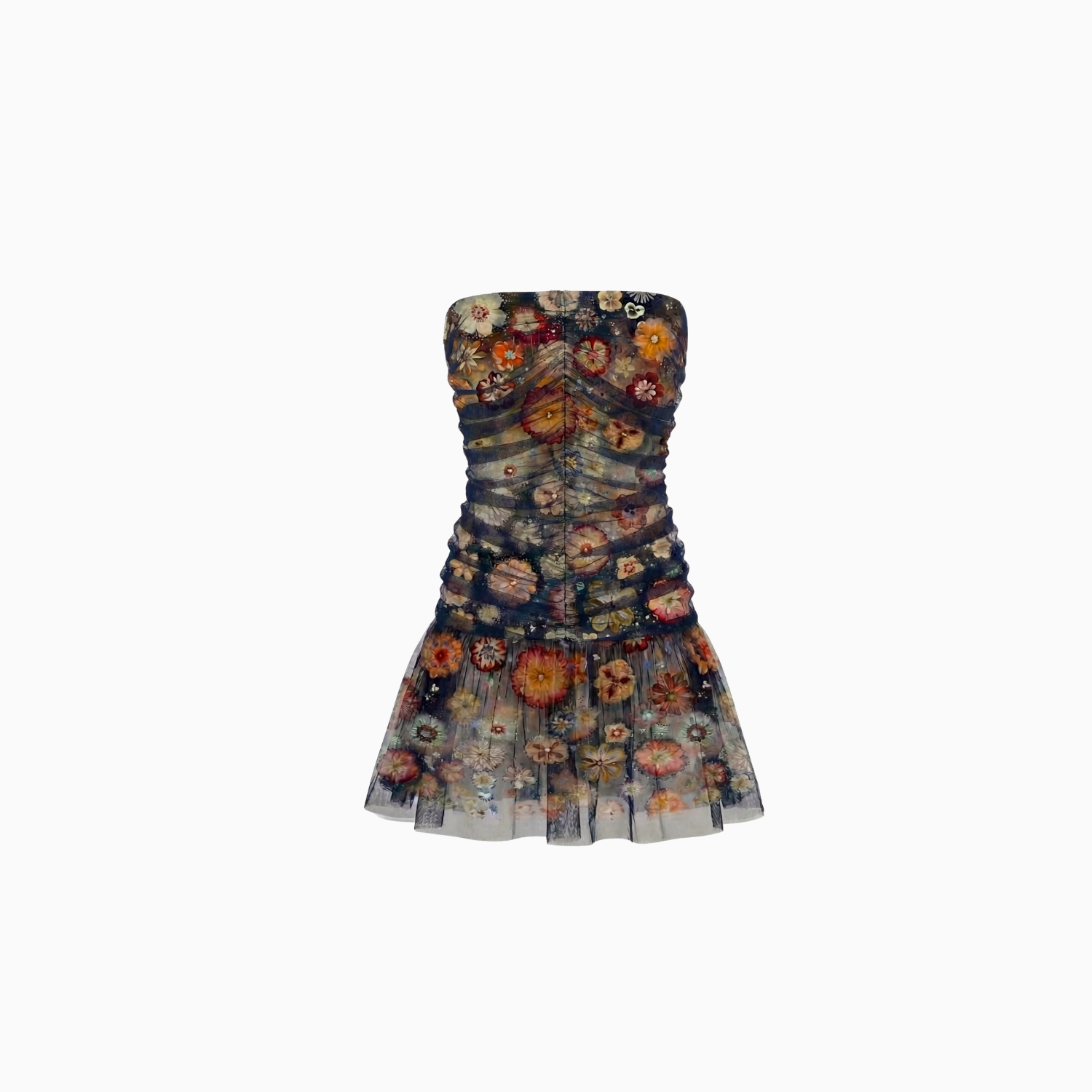 Vestido Curto Tule Hibisco