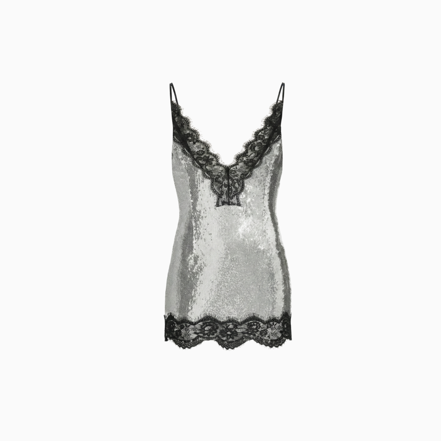 Vestido Decote Renda Paetê Aura